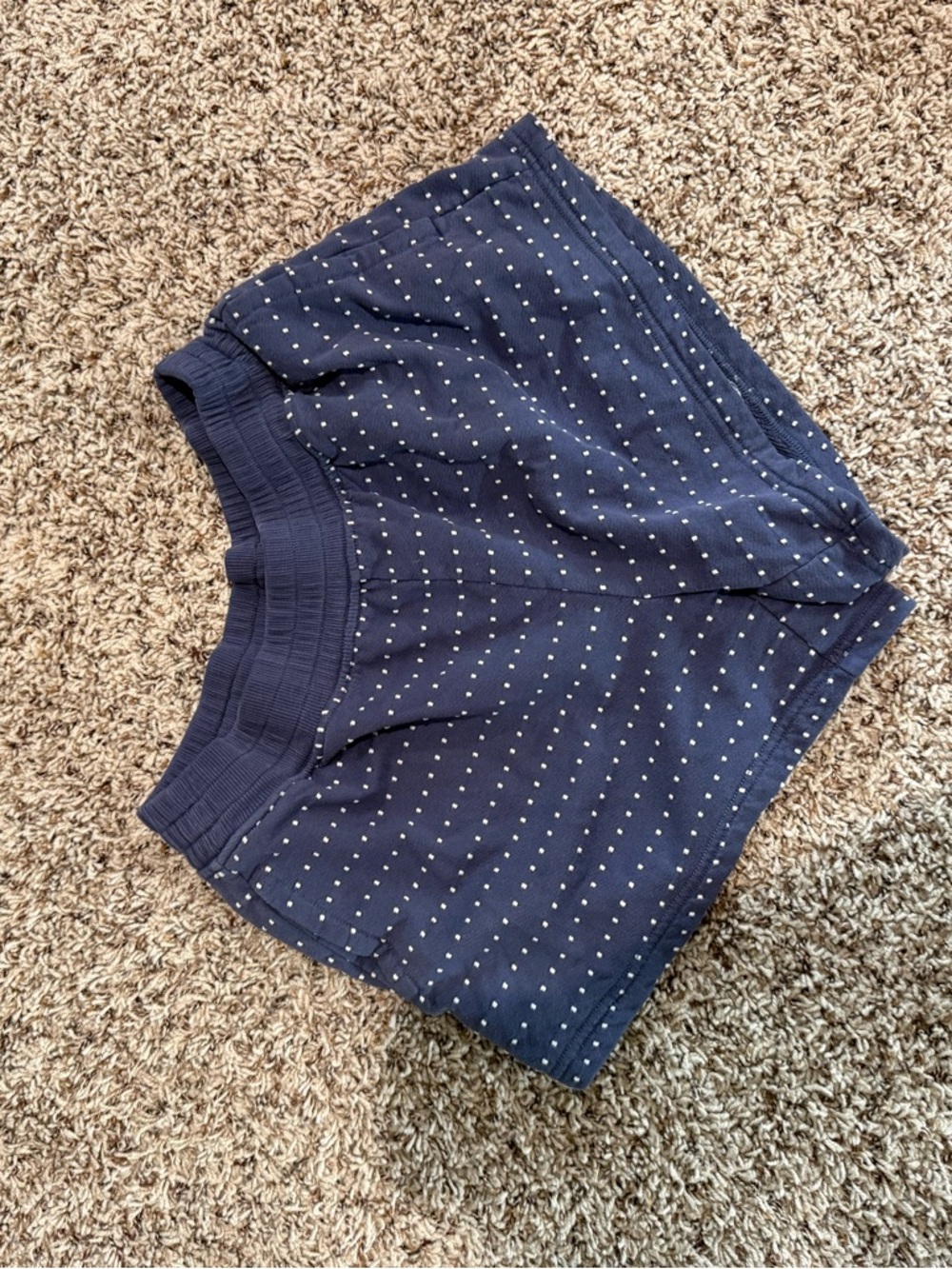 aerie Navy Dot-Print Athletic Knit Shorts